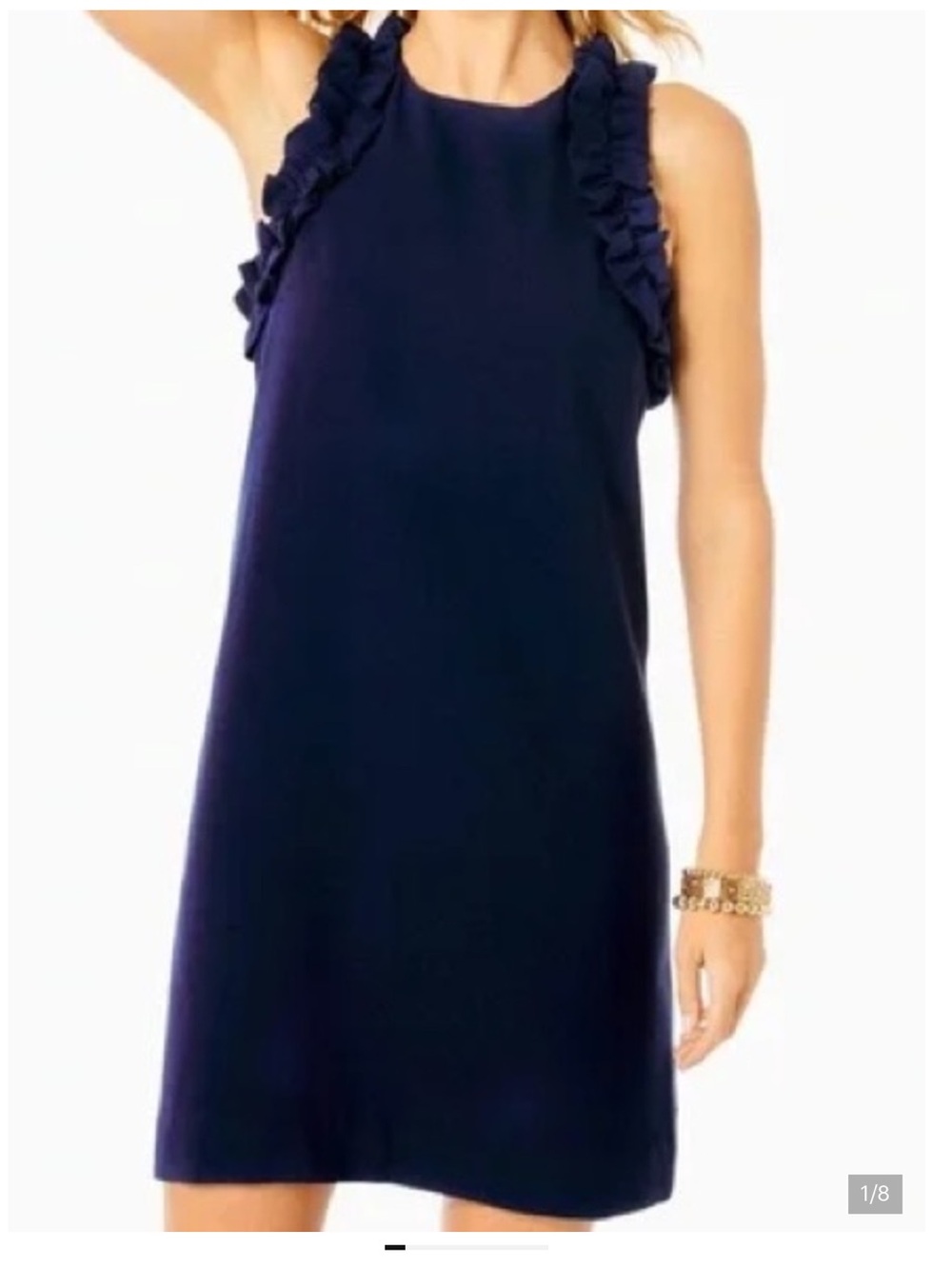Lilly Pulitzer Kailee Ruffle Shift True Navy
Size large